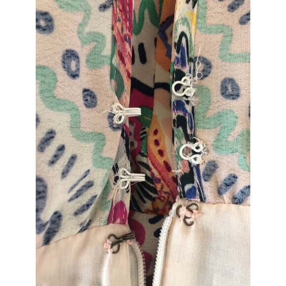 Anthropologie Maeve Siya Kimono Mini Dress Ruched Waist Floral Feminine Sz: 0 - Picture 6 of 15